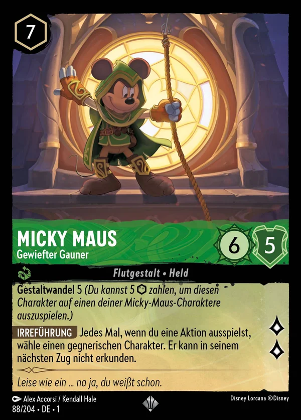 Micky Maus - Gewiefter Gauner — Disney Lorcana Charakter card from The First Chapter