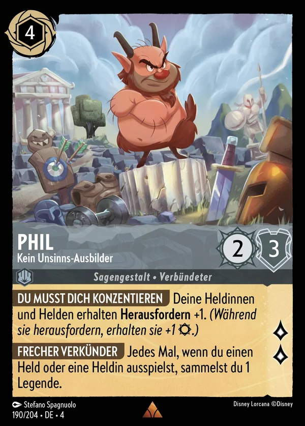 Phil - Kein Unsinns-Ausbilder — Disney Lorcana Charakter card from Ursula's Return
