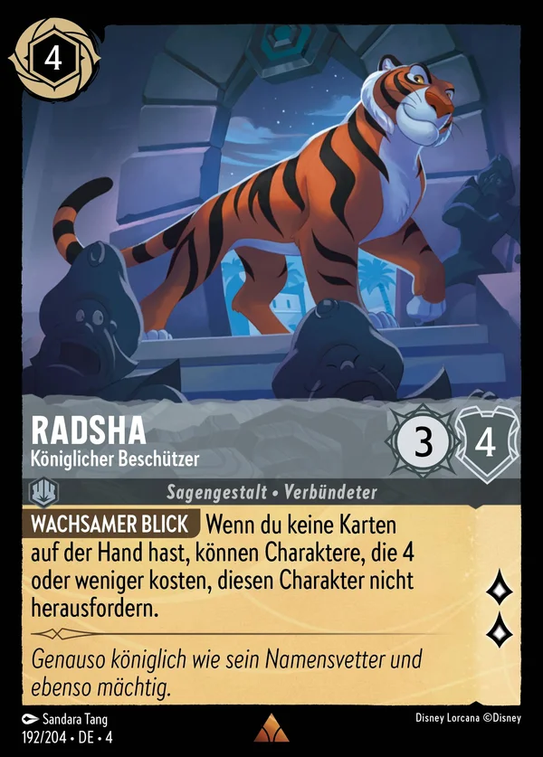 Radsha - Königlicher Beschützer — Disney Lorcana Charakter card from Ursula's Return