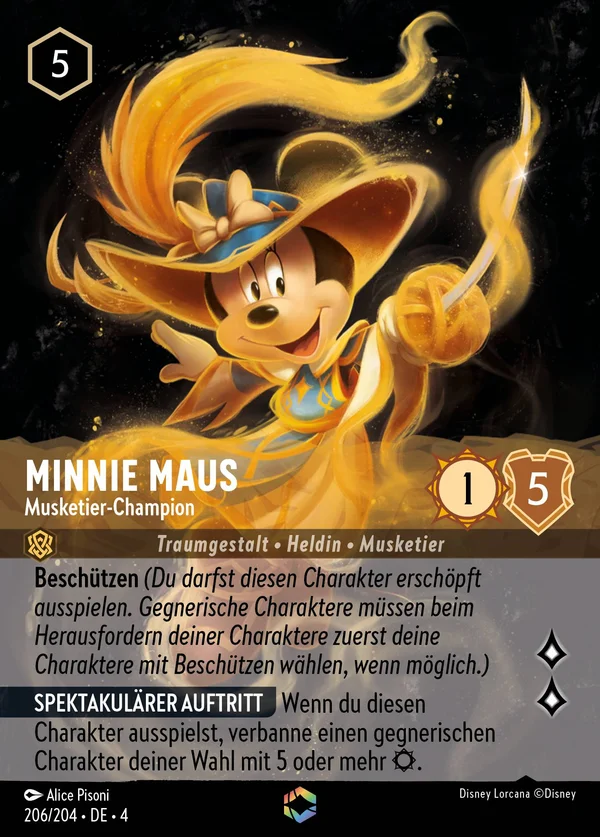 Minnie Maus - Musketier-Champion — Disney Lorcana Charakter card from Ursula's Return