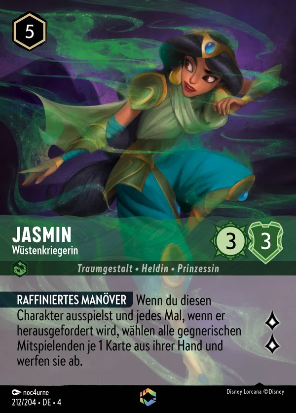 Jasmin - Wüstenkriegerin — Disney Lorcana Charakter card from Ursula's Return