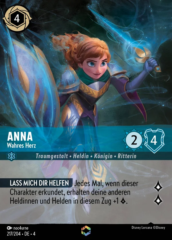 Anna - Wahres Herz — Disney Lorcana Charakter card from Ursula's Return