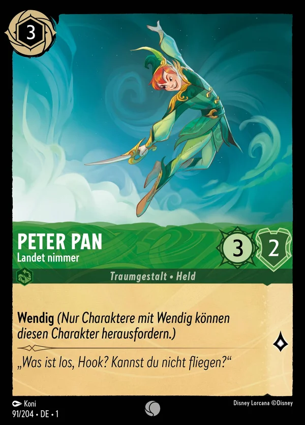 Peter Pan - Landet nimmer — Disney Lorcana Charakter card from The First Chapter