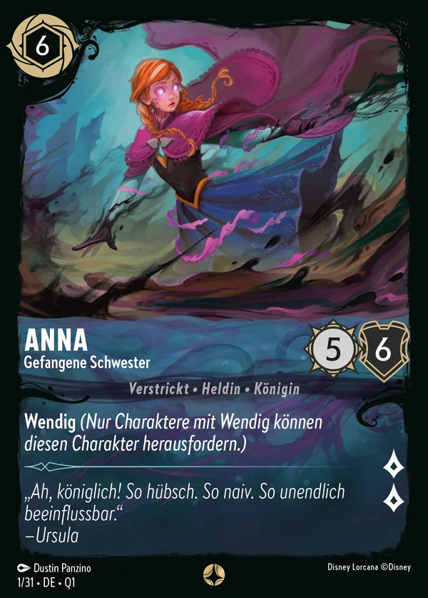 Anna - Gefangene Schwester — Disney Lorcana Charakter card from Illumineer's Quest: Deep Trouble