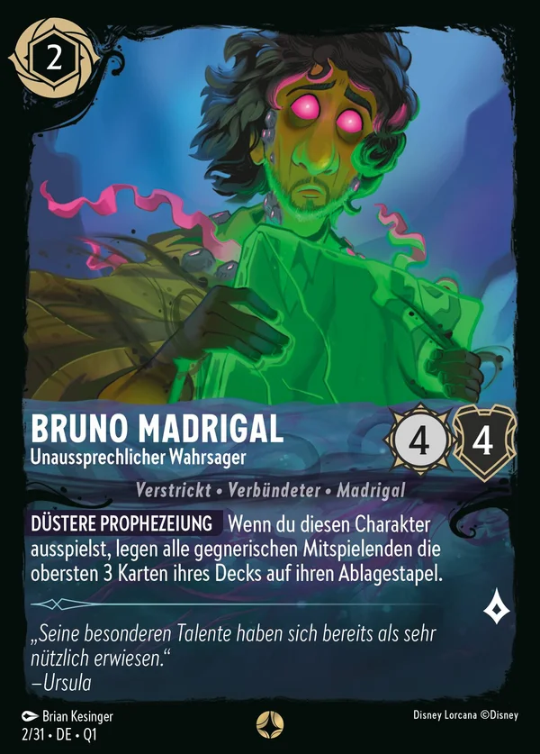 Bruno Madrigal - Unaussprechlicher Wahrsager — Disney Lorcana Charakter card from Illumineer's Quest: Deep Trouble