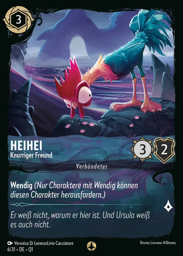 HeiHei - Knurriger Freund — Disney Lorcana Charakter card from Illumineer's Quest: Deep Trouble