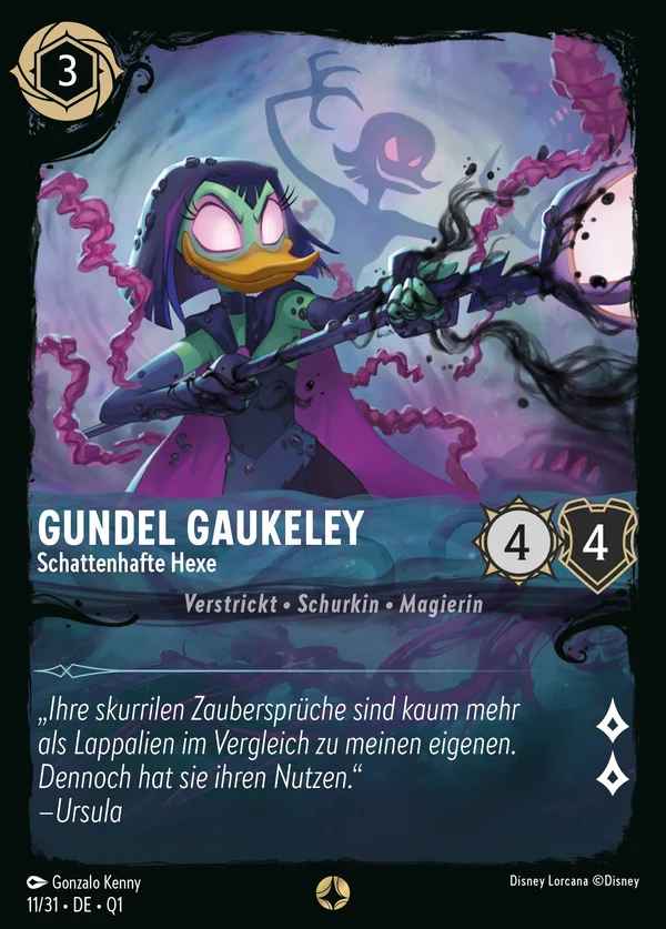 Gundel Gaukeley - Schattenhafte Hexe — Disney Lorcana Charakter card from Illumineer's Quest: Deep Trouble