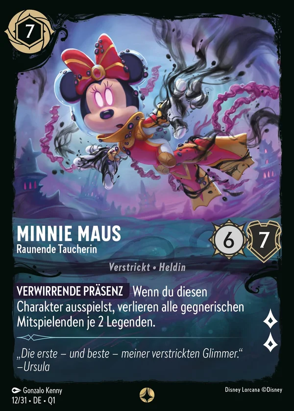 Minnie Maus - Raunende Taucherin — Disney Lorcana Charakter card from Illumineer's Quest: Deep Trouble