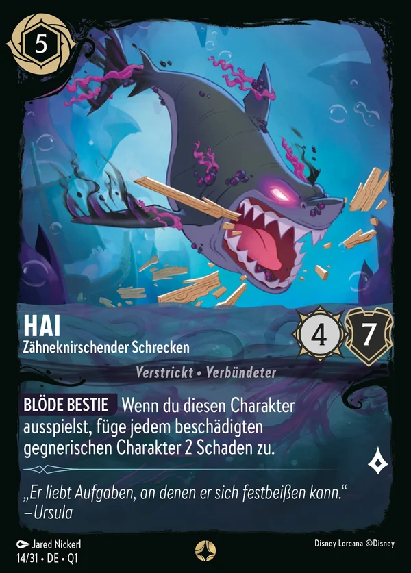 Hai - Zähneknirschender Schrecken — Disney Lorcana Charakter card from Illumineer's Quest: Deep Trouble