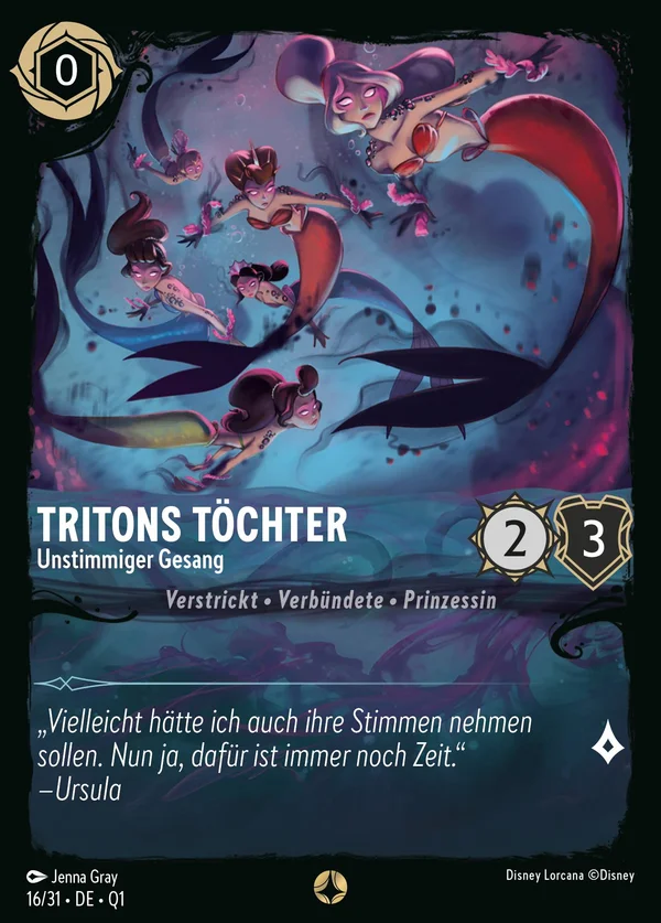 Tritons Töchter - Unstimmiger Gesang — Disney Lorcana Charakter card from Illumineer's Quest: Deep Trouble