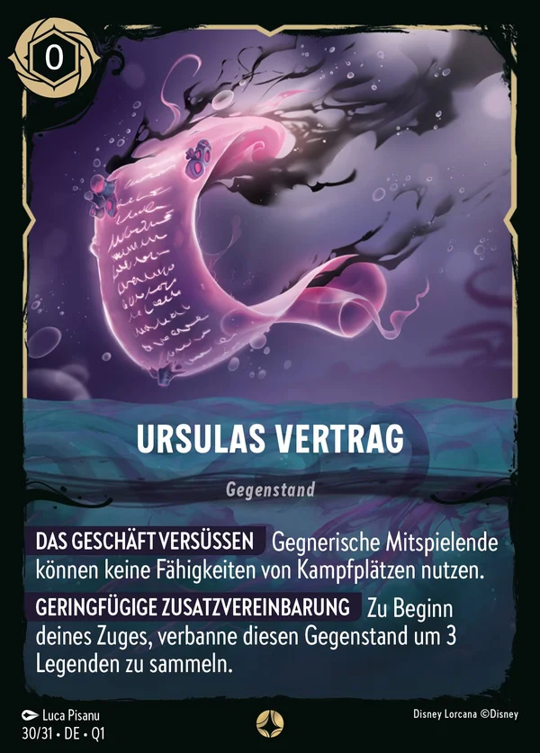 Ursulas Vertrag — Disney Lorcana Gegenstand card from Illumineer's Quest: Deep Trouble