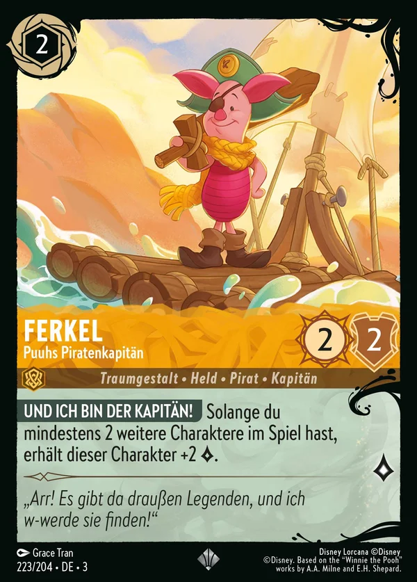 Ferkel - Puuhs Piratenkapitän — Disney Lorcana Charakter card from Into the Inklands