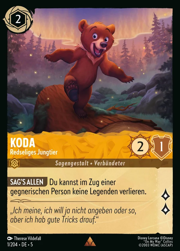 Koda - Redseliges Jungtier — Disney Lorcana Charakter card from Shimmering Skies