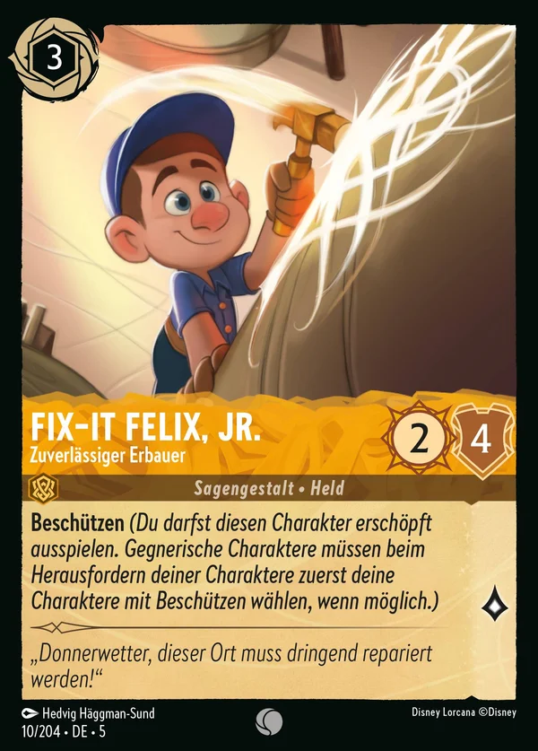 Fix-It Felix, Jr. - Zuverlässiger Erbauer — Disney Lorcana Charakter card from Shimmering Skies