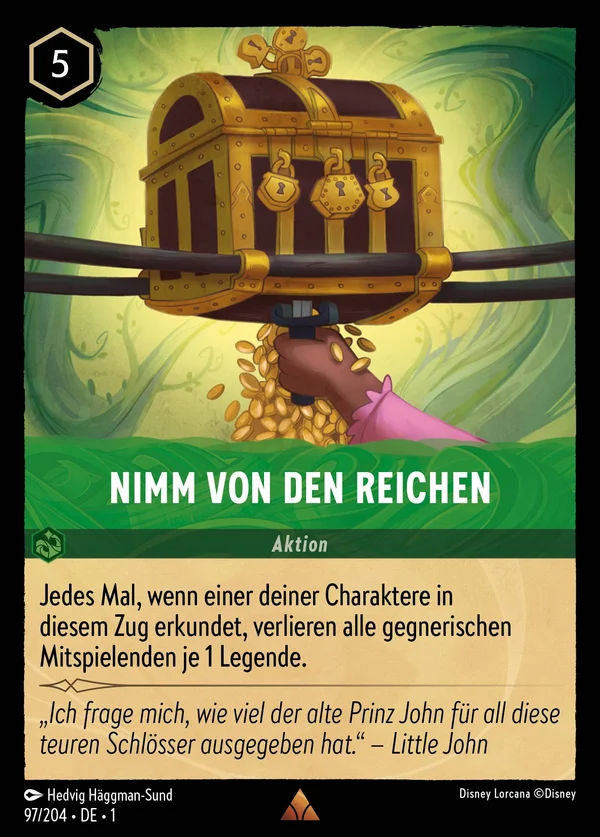 Nimm von den Reichen — Disney Lorcana Aktion card from The First Chapter
