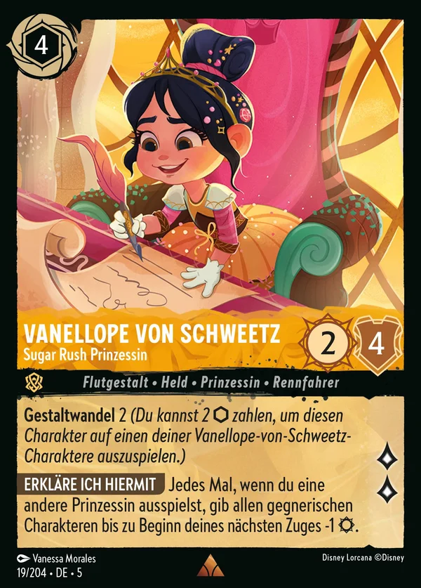 Vanellope von Schweetz - Sugar Rush Prinzessin — Disney Lorcana Charakter card from Shimmering Skies