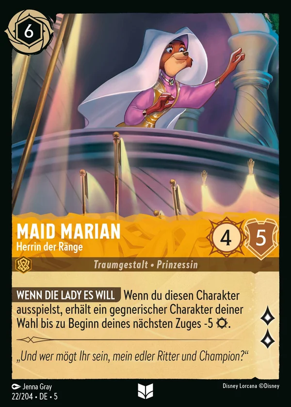 Maid Marian - Herrin der Ränge — Disney Lorcana Charakter card from Shimmering Skies