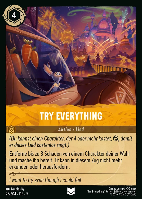 Try Everything — Disney Lorcana Aktion card from Shimmering Skies