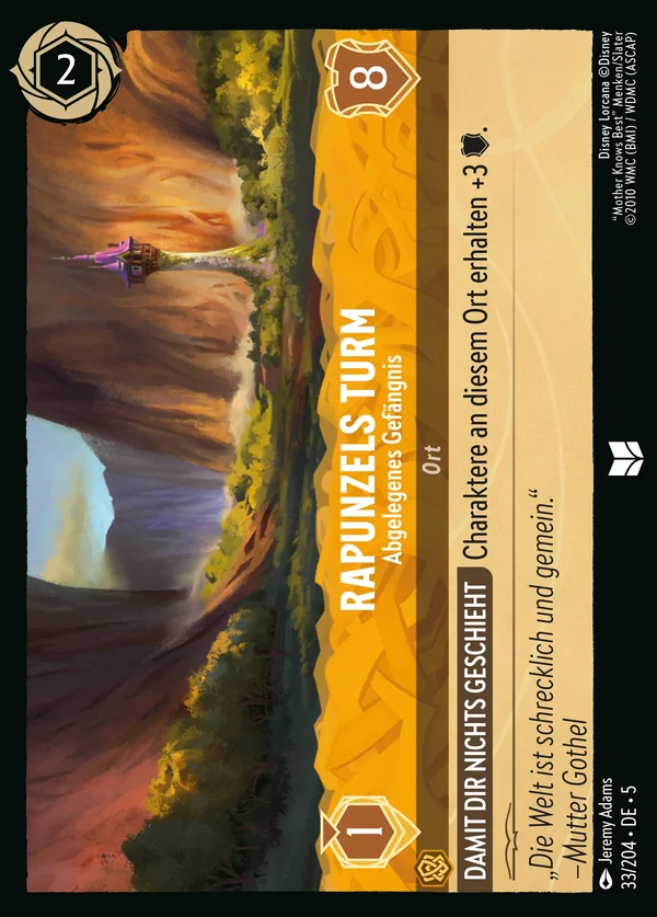 Rapunzels Turm - Abgelegenes Gefängnis — Disney Lorcana Ort card from Shimmering Skies