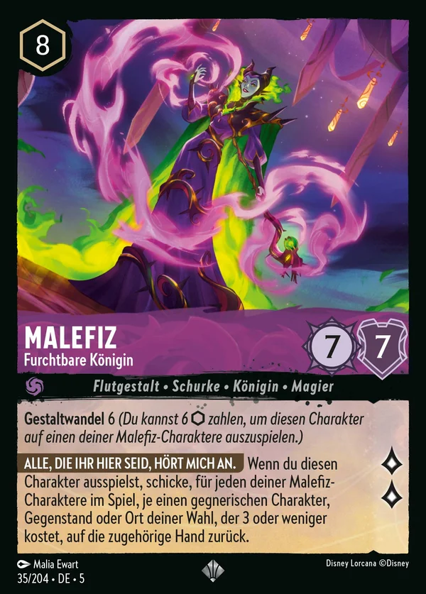 Malefiz - Furchtbare Königin — Disney Lorcana Charakter card from Shimmering Skies