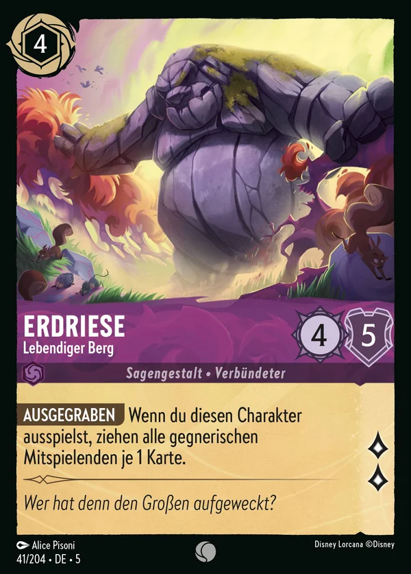 Erdriese - Lebendiger Berg — Disney Lorcana Charakter card from Shimmering Skies
