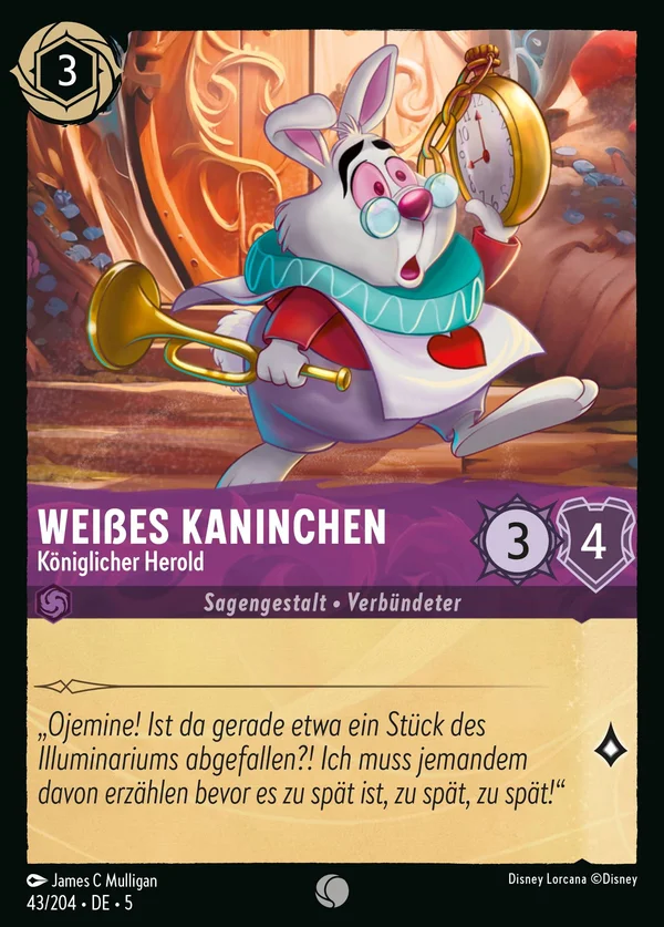 Weißes Kaninchen - Königlicher Herold — Disney Lorcana Charakter card from Shimmering Skies