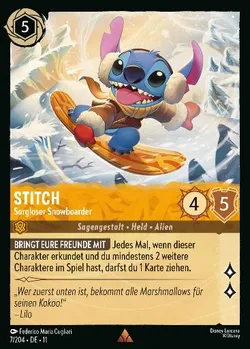 Stitch - Sorgloser Snowboarder