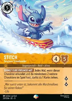 Stitch - Sorgloser Snowboarder