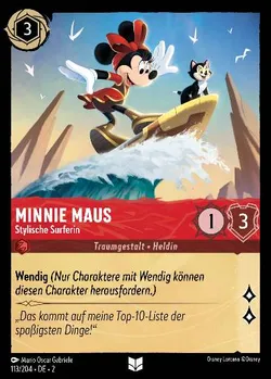Minnie Maus - Stylische Surferin