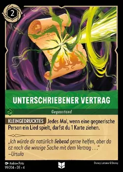 Unterschriebener Vertrag
