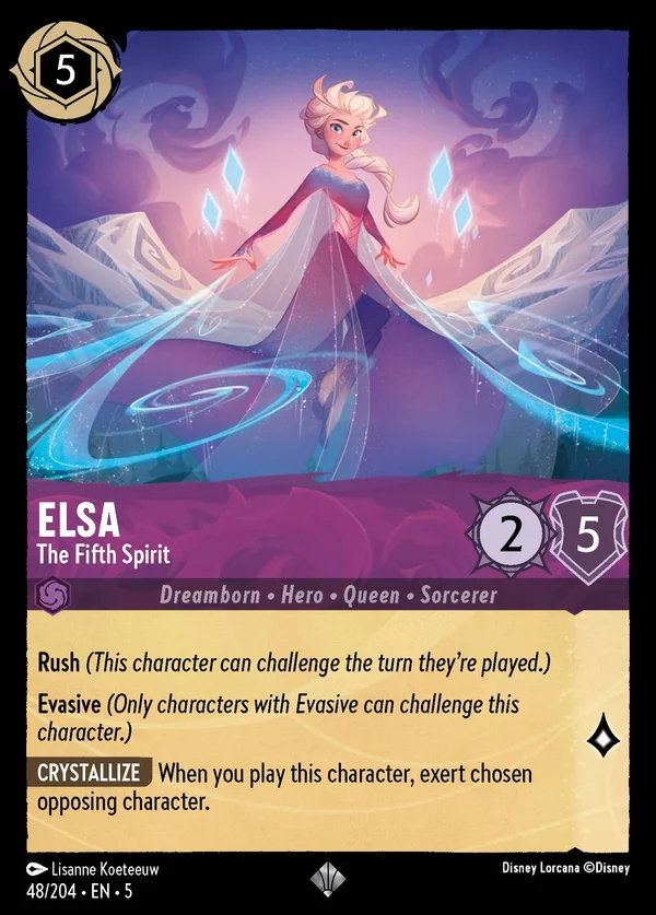 Elsa - The Fifth Spirit — Disney Lorcana Character card from Shimmering Skies