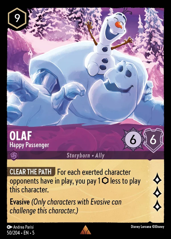 Olaf - Happy Passenger — Disney Lorcana Character card from Shimmering Skies