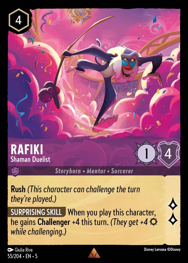 Rafiki - Shaman Duelist — Disney Lorcana Character card from Shimmering Skies