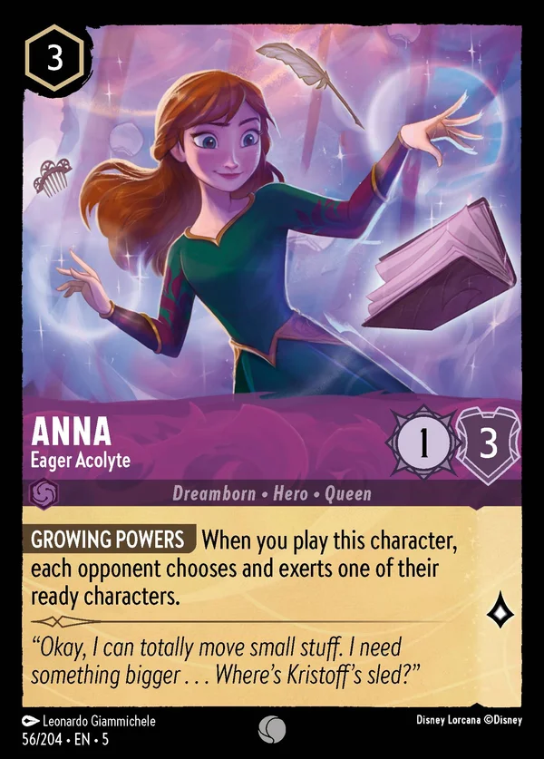 Anna - Eager Acolyte — Disney Lorcana Character card from Shimmering Skies
