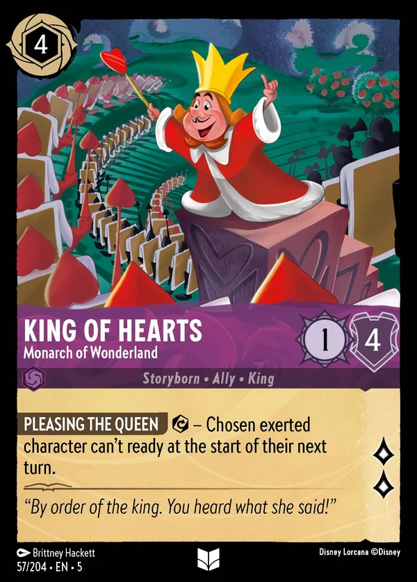 King of Hearts - Monarch of Wonderland — Disney Lorcana Character card from Shimmering Skies