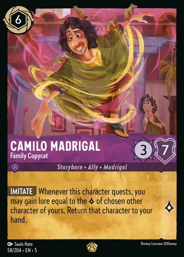 Camilo Madrigal - Family Copycat — Disney Lorcana Character card from Shimmering Skies