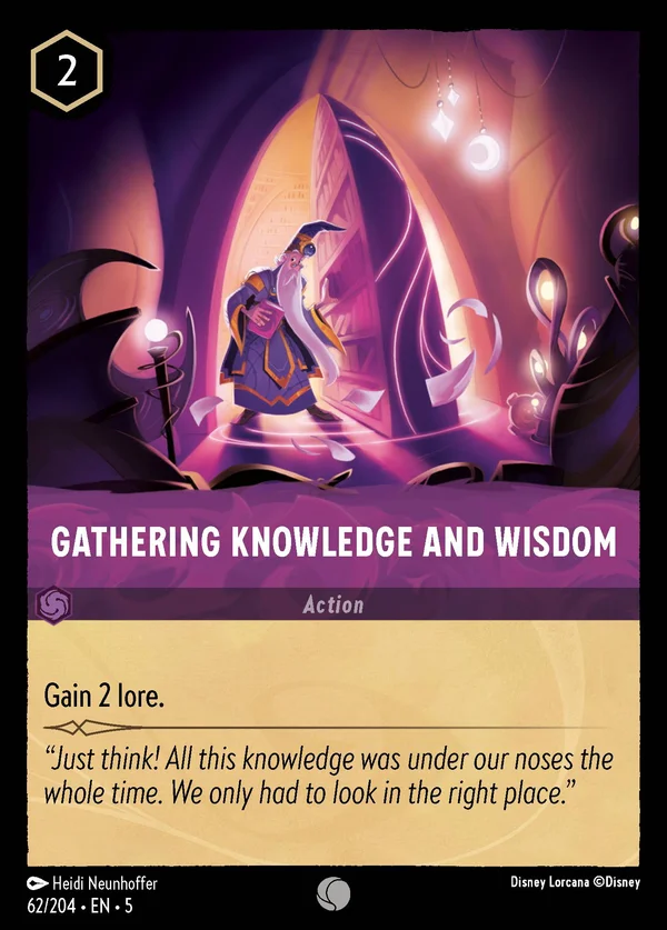 Gathering Knowledge and Wisdom — Disney Lorcana Action card from Shimmering Skies
