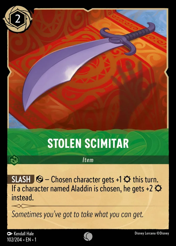 Stolen Scimitar — Disney Lorcana Item card from The First Chapter