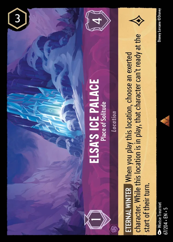 Elsa's Ice Palace - Place of Solitude — Disney Lorcana Location card from Shimmering Skies