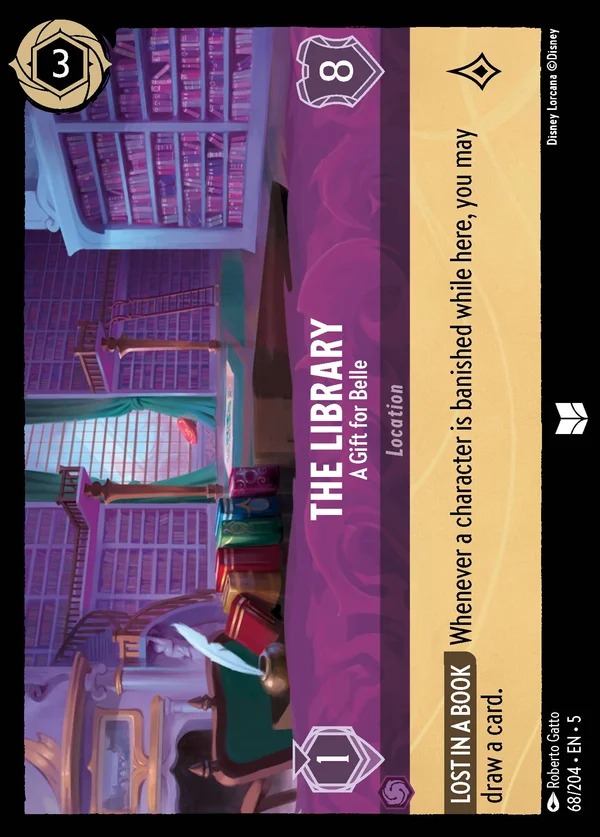 The Library - A Gift for Belle — Disney Lorcana Location card from Shimmering Skies