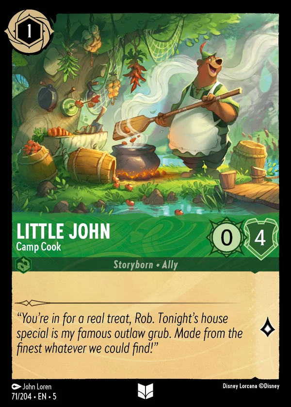 Little John - Camp Cook — Disney Lorcana Character card from Shimmering Skies
