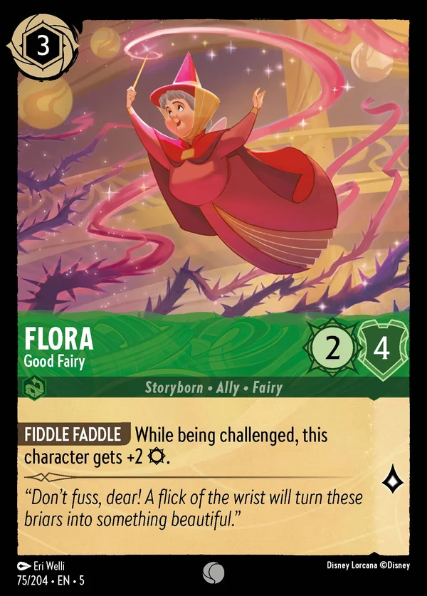 Flora - Good Fairy — Disney Lorcana Character card from Shimmering Skies
