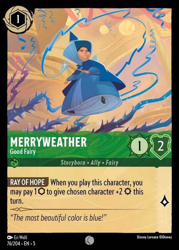 Merryweather - Good Fairy — Disney Lorcana Character card from Shimmering Skies