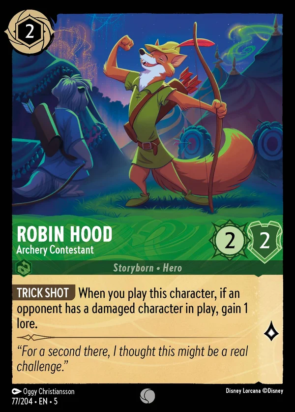 Robin Hood - Archery Contestant — Disney Lorcana Character card from Shimmering Skies