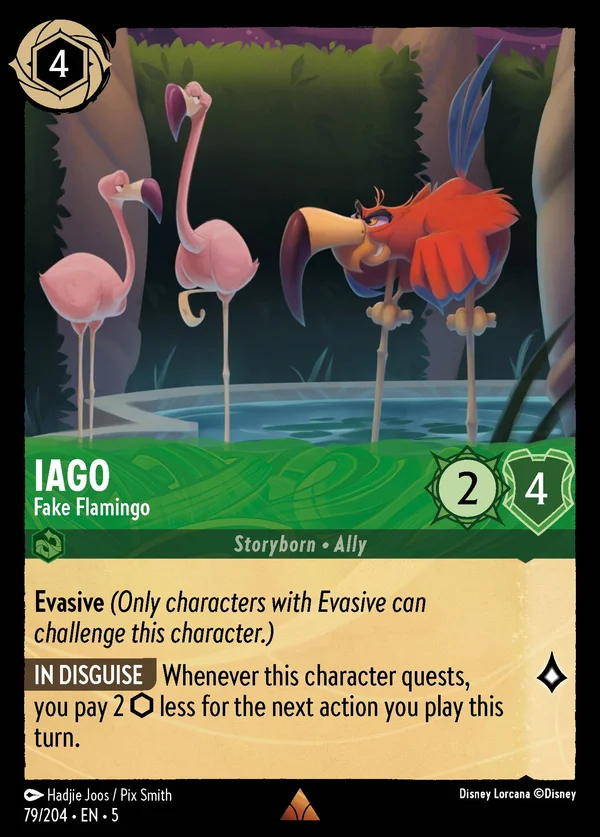 Iago - Fake Flamingo — Disney Lorcana Character card from Shimmering Skies