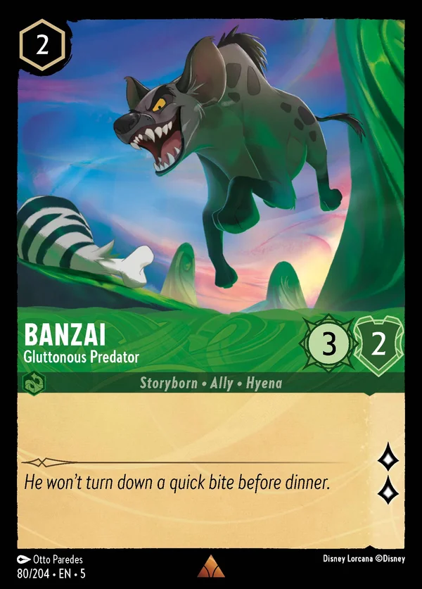 Banzai - Gluttonous Predator — Disney Lorcana Character card from Shimmering Skies
