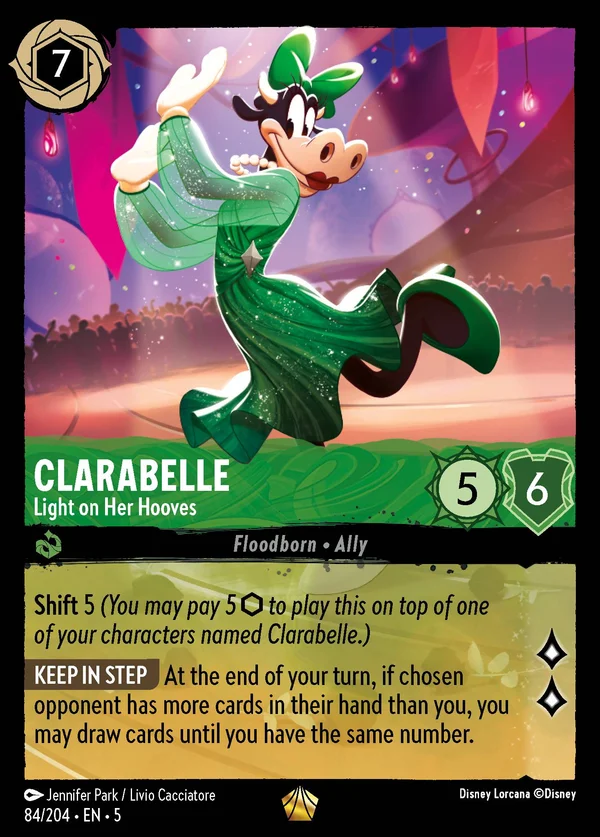 Clarabelle - Light on Her Hooves — Disney Lorcana Character card from Shimmering Skies