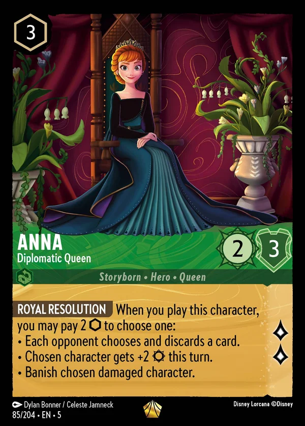 Anna - Diplomatic Queen — Disney Lorcana Character card from Shimmering Skies