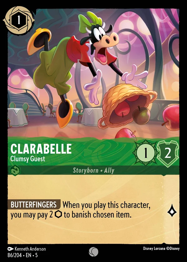 Clarabelle - Clumsy Guest — Disney Lorcana Character card from Shimmering Skies
