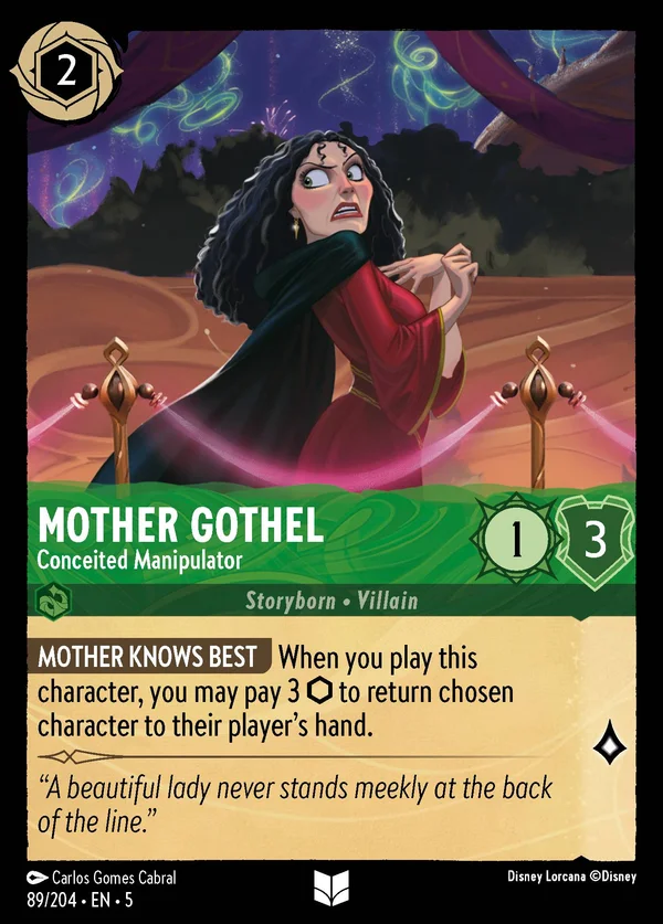 Mother Gothel - Conceited Manipulator — Disney Lorcana Character card from Shimmering Skies